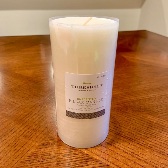 Threshold Accents New Threshold Unscented Pillar 6 White Candle